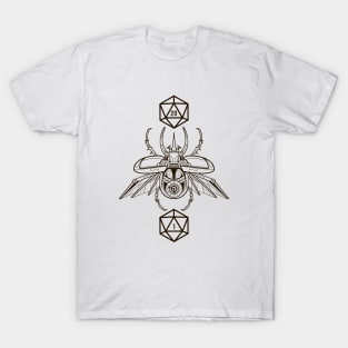 Scarab D20 Dice Critical Hit and Critical Fail Dungeons Crawler and Dragons Slayer Tabletop RPG Addict T-Shirt